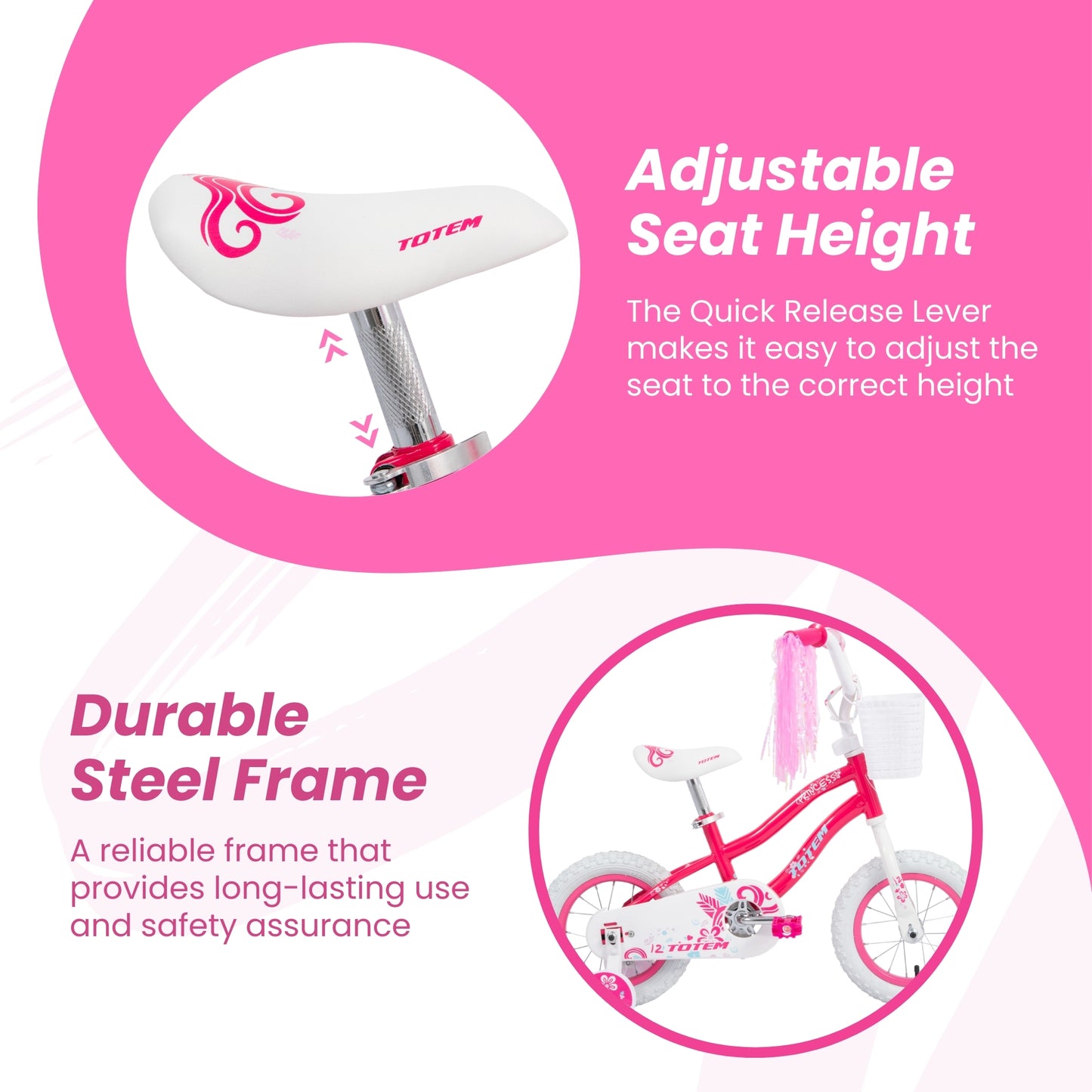 TOTEM 12" Princess Pump Up BMX Bike